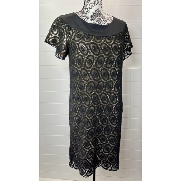 3.1 Phillip Lim Womens Gold Black Lace Overlay Dress 6 Mob Wife $875 - Picture 6 of 11